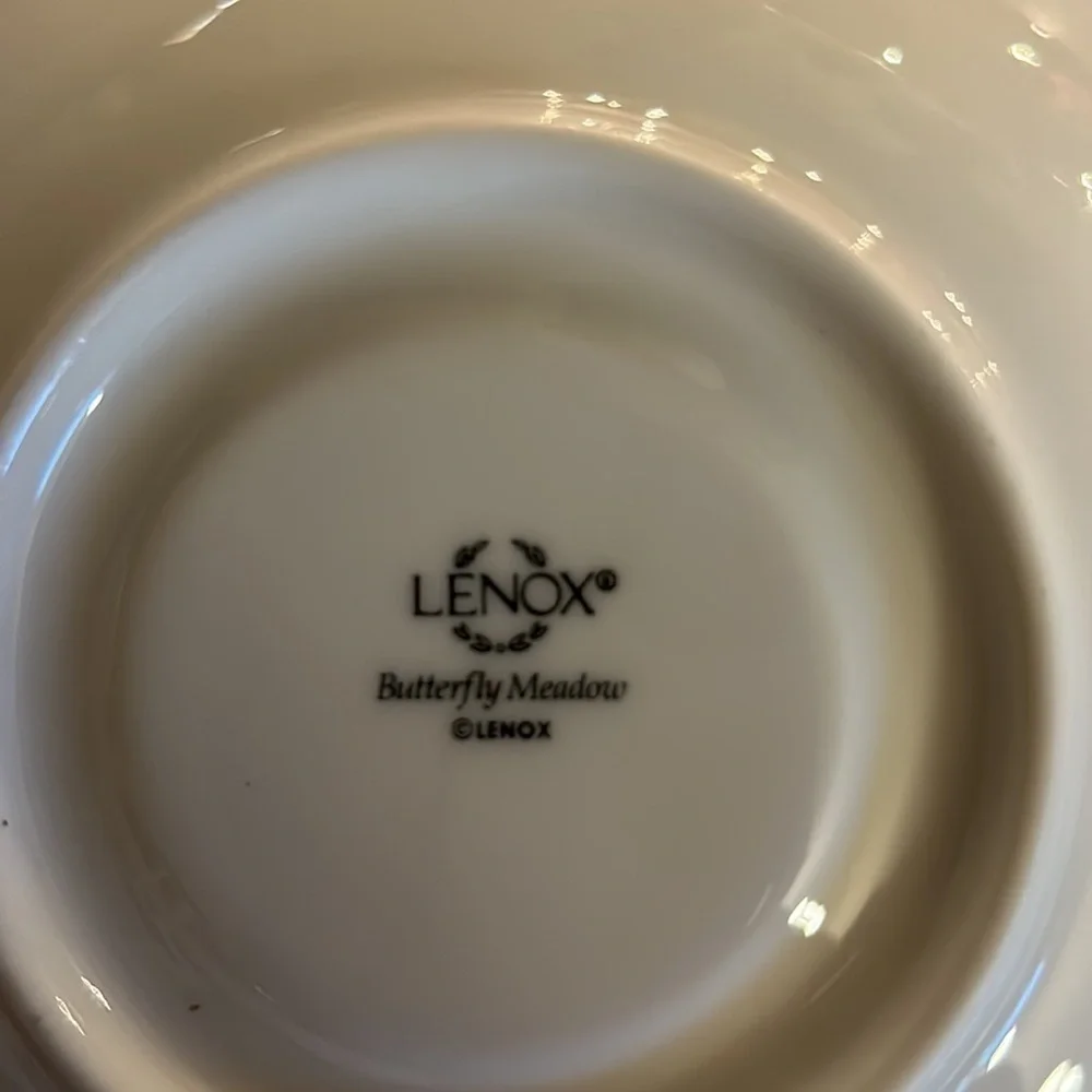 Lenox Butterfly Meadow cup and saucer set, porcelain.